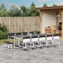 Garden dining set, 15 pieces, with white textilene cushions. by , Garden sets - Ref: Foro24-3295116, Price: 739,99 €, Discoun...