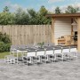 Garden dining set, 17 pieces, with white textilene cushions. by , Garden sets - Ref: Foro24-3295102, Price: 857,99 €, Discoun...