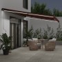 Manual retractable awning with LED lights burgundy 500x300 cm by , Awnings - Ref: Foro24-3310195, Price: 469,93 €, Discount: %