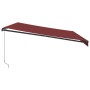 Manual retractable awning with LED lights burgundy 500x300 cm by , Awnings - Ref: Foro24-3310195, Price: 469,93 €, Discount: %