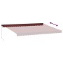 Manual retractable awning with LED lights burgundy 500x300 cm by , Awnings - Ref: Foro24-3310195, Price: 469,93 €, Discount: %