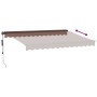 Toldo retráctil automático con LEDs marrón 350x250 cm de , Toldos - Ref: Foro24-3310207, Precio: 494,99 €, Descuento: %