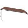 Toldo retráctil automático con luces LED marrón 400x300 cm de , Toldos - Ref: Foro24-3310211, Precio: 578,56 €, Descuento: %