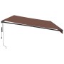 Toldo retráctil automático con luces LED marrón 600x300 cm de , Toldos - Ref: Foro24-3310224, Precio: 678,07 €, Descuento: %