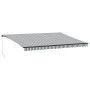 Manual retractable awning with LED light in anthracite and white 500x300cm. by , Awnings - Ref: Foro24-3310239, Price: 490,26...