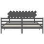 Estructura cama de matrimonio con cabecero madera maciza gris de vidaXL, Camas y somieres - Ref: Foro24-3195303, Precio: 176,...