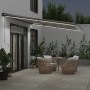 Manual retractable awning with LED light in anthracite and white 500x300cm. by , Awnings - Ref: Foro24-3310239, Price: 490,26...