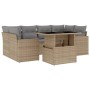 Set sofás de jardín 7 piezas y cojines ratán sintético beige de , Conjuntos de jardín - Ref: Foro24-3267129, Precio: 509,60 €...