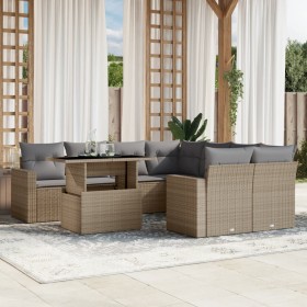 Set de sofás de jardín 9 pzas con cojines ratán sintético beige de , Conjuntos de jardín - Ref: Foro24-3267169, Precio: 649,5...