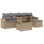 Gartensofa-Set mit 6-teiligen Kissen aus synthetischem Rattan in Beige. von , Gartensets - Ref: Foro24-3267239, Preis: 422,83...