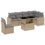 Set of 7-piece garden sofas and beige synthetic rattan cushions by , Garden sets - Ref: Foro24-3267309, Price: 546,91 €, Disc...