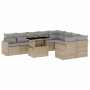 Garden sofa set with beige cushions, 10 pieces, synthetic rattan by , Garden sets - Ref: Foro24-3267499, Price: 700,09 €, Dis...