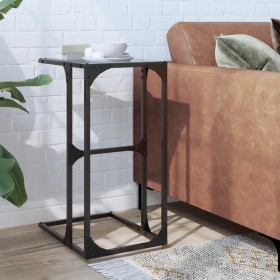 Side table with transparent glass and steel 40x30x61.5 cm by , Side tables - Ref: Foro24-846037, Price: 38,99 €, Discount: %