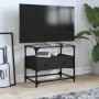 TV stand with black glass and engineered wood board, measuring 60x35x51 cm. by , TV Furniture - Ref: Foro24-846054, Price: 72...