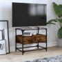 TV stand made of smoked oak wood and glass, measuring 60x35x51 cm. by , TV Furniture - Ref: Foro24-846056, Price: 69,70 €, Di...