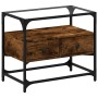 TV stand made of smoked oak wood and glass, measuring 60x35x51 cm. by , TV Furniture - Ref: Foro24-846056, Price: 69,70 €, Di...