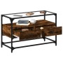 TV stand made of smoked oak glass and wood, measuring 80x35x51 cm. by , TV Furniture - Ref: Foro24-846061, Price: 79,29 €, Di...