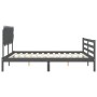 Estructura cama de matrimonio con cabecero madera maciza gris de vidaXL, Camas y somieres - Ref: Foro24-3195303, Precio: 176,...