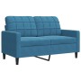 Set of sofas with 3 blue velvet cushions by , Sofas - Ref: Foro24-3278360, Price: 610,89 €, Discount: %