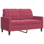 Set of sofas with 2 pieces of red velvet cushions by , Sofas - Ref: Foro24-3278395, Price: 479,99 €, Discount: %