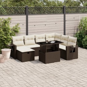 Set aus 8-teiligen Gartensofas und Kissen aus braunem Kunst-Rattan. von , Gartensets - Ref: Foro24-3275003, Preis: 587,99 €, ...