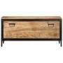 Zapatero de madera maciza de mango rugosa 110x35x53 cm de , Zapateros y organizadores de calzado - Ref: Foro24-358507, Precio...