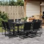 Gartenspeiseset, 9-teilig, in Schwarz mit Textilene-Gewebe. von , Gartensets - Ref: Foro24-3295123, Preis: 320,52 €, Rabatt: %