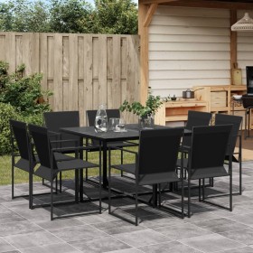 9-piece black textilene garden dining set by , Garden sets - Ref: Foro24-3295123, Price: 365,99 €, Discount: %