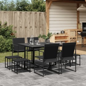 9-piece black textilene garden dining set by , Garden sets - Ref: Foro24-3295128, Price: 340,99 €, Discount: %