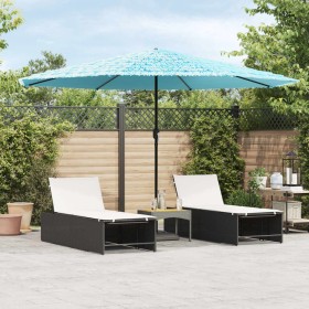 Garden umbrella with blue steel pole 388x388x248 cm by , Umbrellas - Ref: Foro24-4005114, Price: 135,99 €, Discount: %