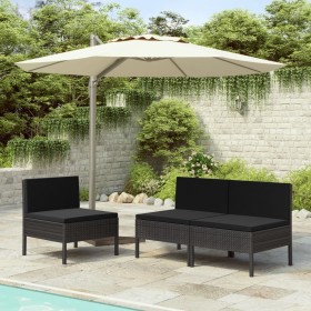 Garden chairs 3 units with black synthetic rattan cushions by vidaXL, Garden chairs - Ref: Foro24-310191, Price: 199,94 €, Di...