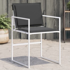 Garden chairs with cushions 4 pcs white steel and textilene by , Garden chairs - Ref: Foro24-4008590, Price: 154,99 €, Discou...