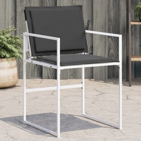 Garden chairs with cushions 4 pcs white steel and textilene by , Garden chairs - Ref: Foro24-4008590, Price: 154,90 €, Discou...