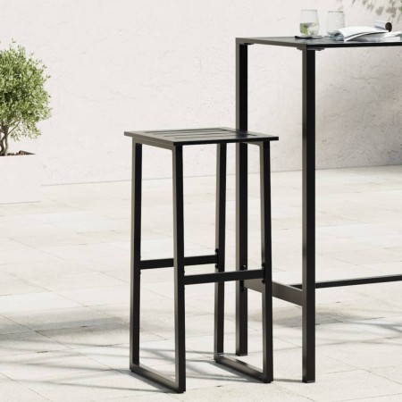 Taburetes de bar 2 unidades acero negro 38x38x80 cm de , Sillas de jardín - Ref: Foro24-4009265, Precio: 119,72 €, Descuento: %