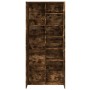 Tall smoked oak engineered wood sideboard 80x35x180 cm by , Lockers and storage cabinets - Ref: Foro24-3276655, Price: 227,03...