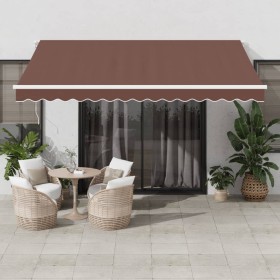 Toldo retráctil manual marrón 400x350 cm de , Toldos - Ref: Foro24-3215387, Precio: 351,42 €, Descuento: %