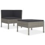 Set de muebles de jardín 2 pzas y cojines ratán sintético gris de vidaXL, Conjuntos de jardín - Ref: Foro24-310208, Precio: 9...