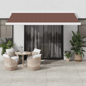 Automatic retractable brown awning 400x300 cm by , Awnings - Ref: Foro24-3215730, Price: 1,00 €, Discount: %