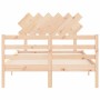 Estructura de cama de matrimonio con cabecero madera maciza de vidaXL, Camas y somieres - Ref: Foro24-3195261, Precio: 126,81...