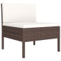 Set muebles de jardín 3 pzas y cojines ratán sintético marrón de vidaXL, Conjuntos de jardín - Ref: Foro24-310185, Precio: 15...