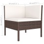 Set muebles de jardín 3 pzas y cojines ratán sintético marrón de vidaXL, Conjuntos de jardín - Ref: Foro24-310185, Precio: 15...