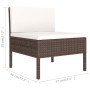 Set muebles de jardín 3 pzas y cojines ratán sintético marrón de vidaXL, Conjuntos de jardín - Ref: Foro24-310185, Precio: 15...