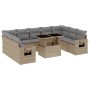 Gartensofa-Set mit 10-teiligen beigen Kissen aus synthetischem Rattan. von , Gartensets - Ref: Foro24-3268109, Preis: 705,53 ...