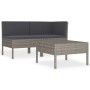 Set de muebles de jardín 3 pzas y cojines ratán sintético gris de vidaXL, Conjuntos de jardín - Ref: Foro24-310188, Precio: 2...