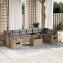 Gartensofa-Set 11-teilig mit beigen Polstern aus synthetischem Rattan von , Gartensets - Ref: Foro24-3268149, Preis: 817,84 €...