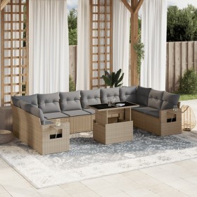 Set de sofás de jardín 11pzas con cojines ratán sintético beige de , Conjuntos de jardín - Ref: Foro24-3268149, Precio: 783,0...