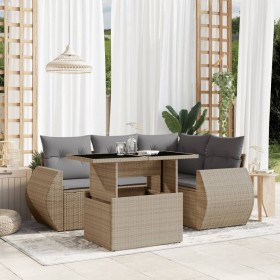 Gartensofa-Set mit 5-teiligen Kissen aus synthetischem Rattan in Beige. von , Gartensets - Ref: Foro24-3268509, Preis: 427,20...