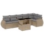 Set of 7-piece garden sofas and beige synthetic rattan cushions by , Garden sets - Ref: Foro24-3268549, Price: 568,29 €, Disc...