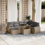 Gartensofa-Set und Kissen, 8-teilig, aus synthetischem Rattan in Beige. von , Gartensets - Ref: Foro24-3268699, Preis: 629,25...