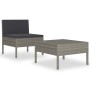 Set de muebles de jardín 2 pzas y cojines ratán sintético gris de vidaXL, Conjuntos de jardín - Ref: Foro24-310200, Precio: 9...